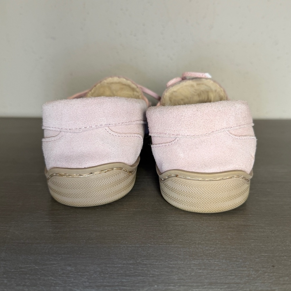 My Slippers MyPillow Pink Suede Faux Fur Lined Moccasin Slippers Women's Size 7 - Picture 5 of 7